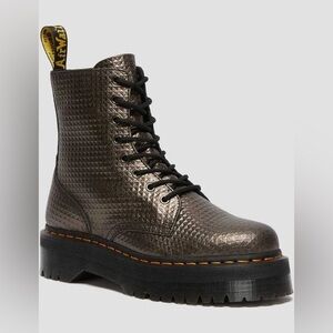 Dr. Martens Jadon Stud Emboss Leather Platform Boots in Gunmetal w/ xtra insoles